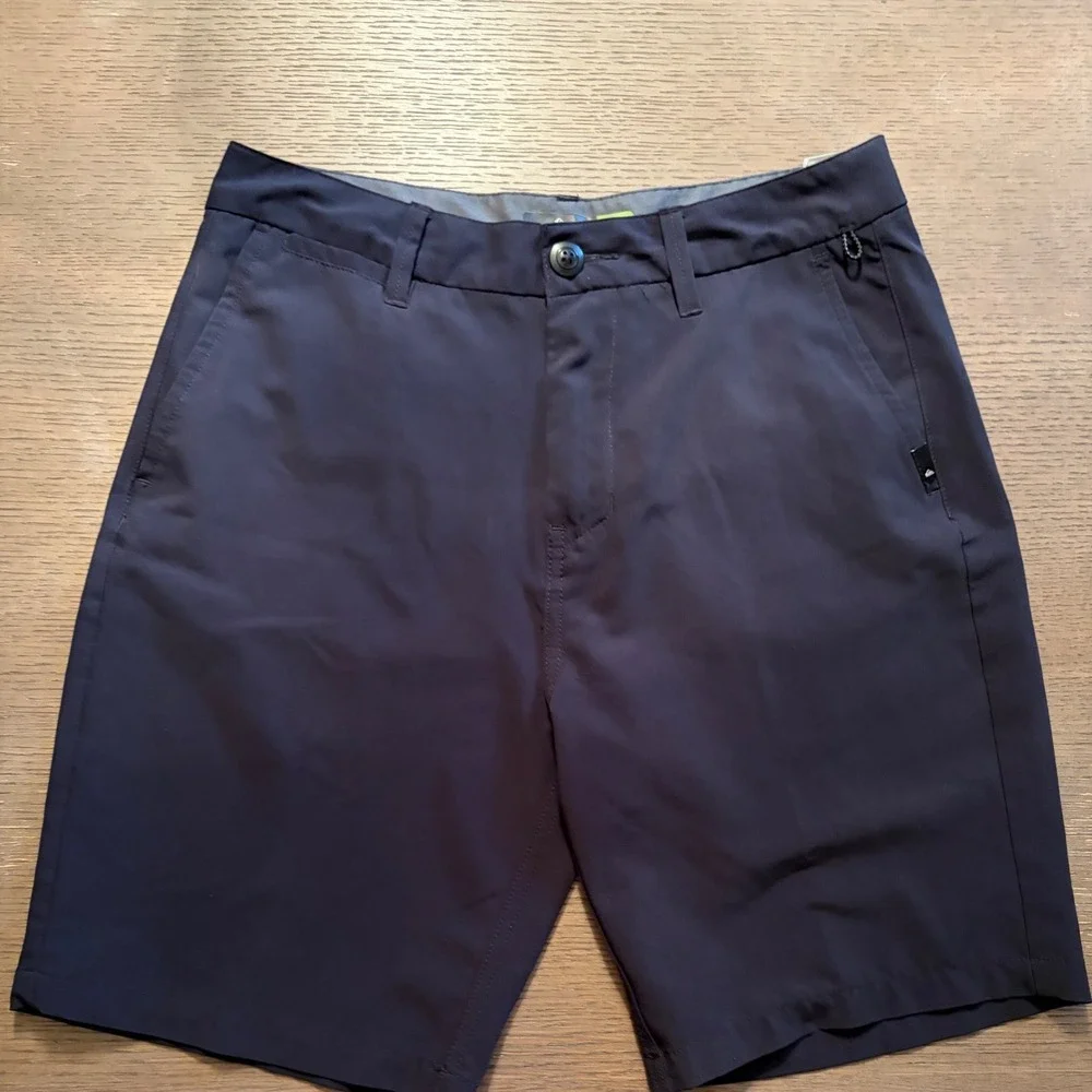 Quiksilver Amphibian Shorts Mens 28 Navy Blue DryFlight Hybrid Boardshorts Walk